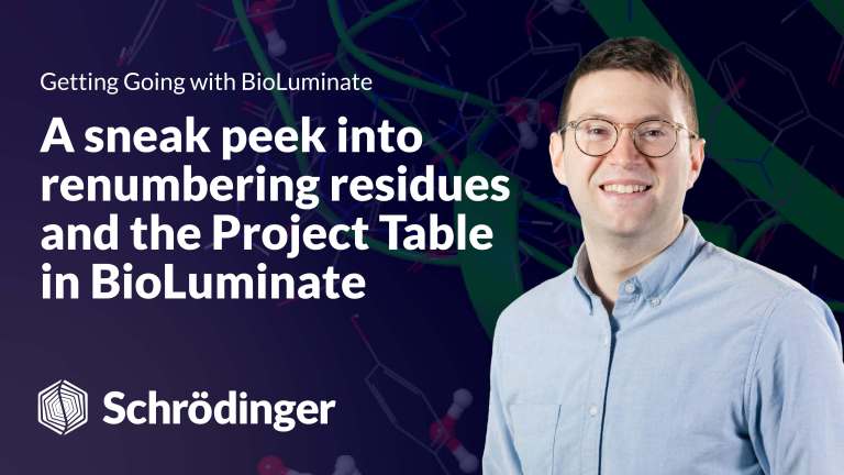 A Sneak Peek into Renumbering Residues and the Project Table in BioLuminate